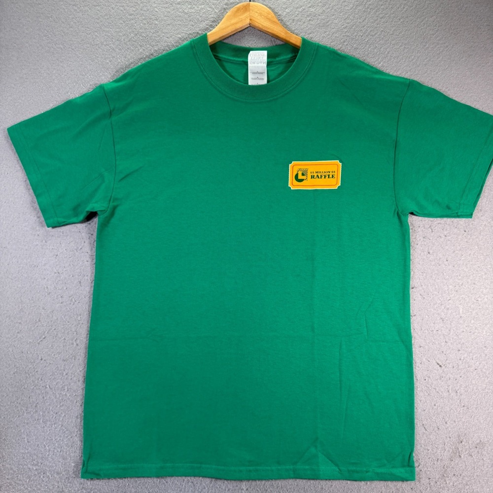 Vintage Califonia Lottery T-Shirt Adult Large‎ Green Million Raffle Promo Y2K